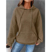 Fashion Waffle Hoodie Sweater Women's Sports Sweatshirt Casual Long Sleeve Tops Womens Clothing - Jo-Bolt-Store