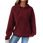 Fashion Waffle Hoodie Sweater Women's Sports Sweatshirt Casual Long Sleeve Tops Womens Clothing - Jo-Bolt-Store