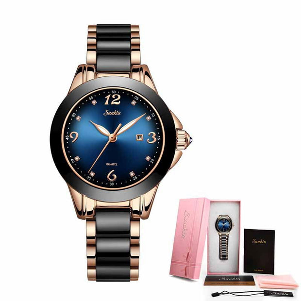 Fashion Women's Watch Luxury Ceramic Analog Watch - Jo-Bolt-Store