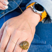 Gold-Plated String Baltic Amber Necklace Zeme - Jo-Bolt-Store