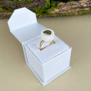 Gold Plated Silver Deer Antler Ring With Amber Elnaite - Jo-Bolt-Store