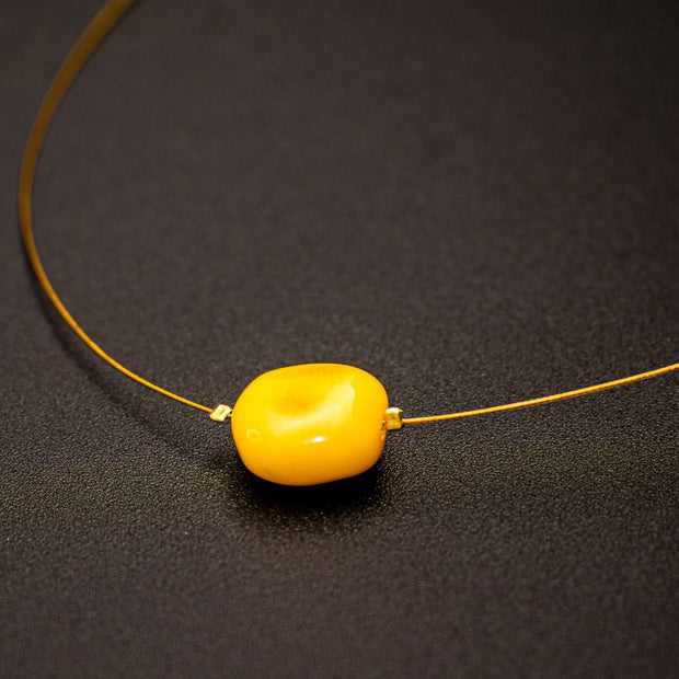 Gold Plated String Baltic Amber Necklace Jura - Jo-Bolt-Store