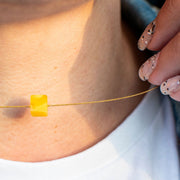 Gold Plated String Baltic Amber Necklace Saule, - Jo-Bolt-Store