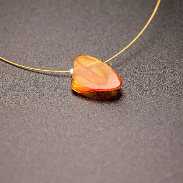 Gold Plated String Baltic Amber Necklace Sirdis - Jo-Bolt-Store