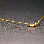 Gold Plated String Baltic Amber Necklace Sirdis - Jo-Bolt-Store