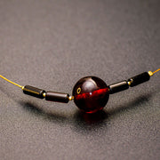 Gold Plated String Baltic Amber Neckless Saulelydis - Jo-Bolt-Store