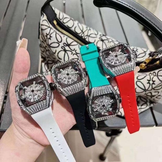 Hollow Full Diamond Luxury Women's Watch Silicone - Jo-Bolt-Store