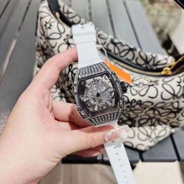 Hollow Full Diamond Luxury Women's Watch Silicone - Jo-Bolt-Store