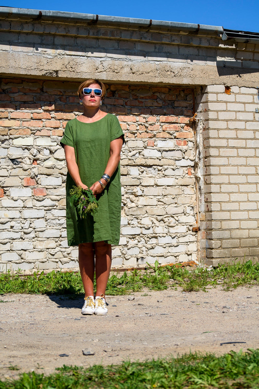 Linen Dress with Pockets
