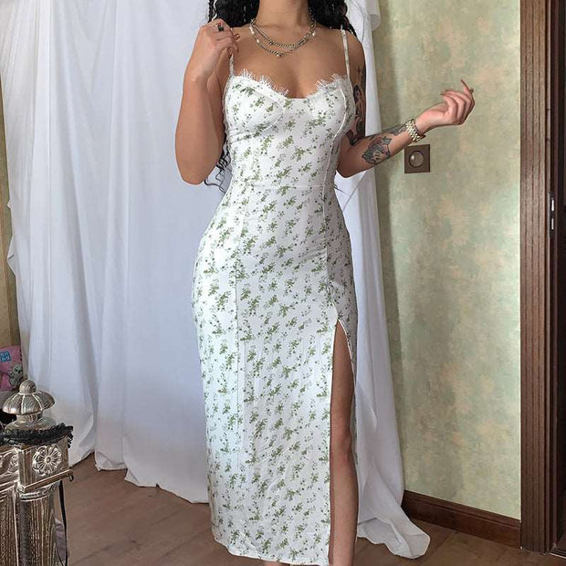 Lace Flowers Print Long Dress Summer Clothing - Jo-Bolt-Store