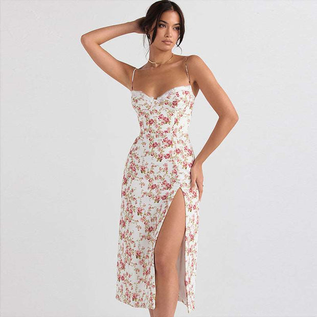 Lace Flowers Print Long Dress Summer Clothing - Jo-Bolt-Store