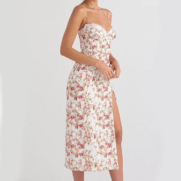 Lace Flowers Print Long Dress Summer Clothing - Jo-Bolt-Store