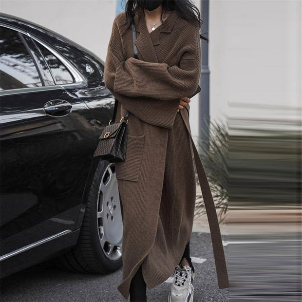 Long Thickened Sweater Women's Coat Loose Knitted Cardigan - Jo-Bolt-Store