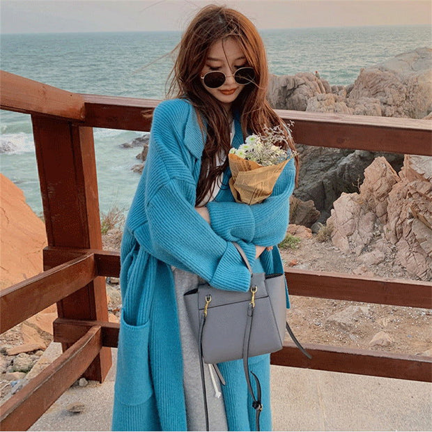 Long Thickened Sweater Women's Coat Loose Knitted Cardigan - Jo-Bolt-Store