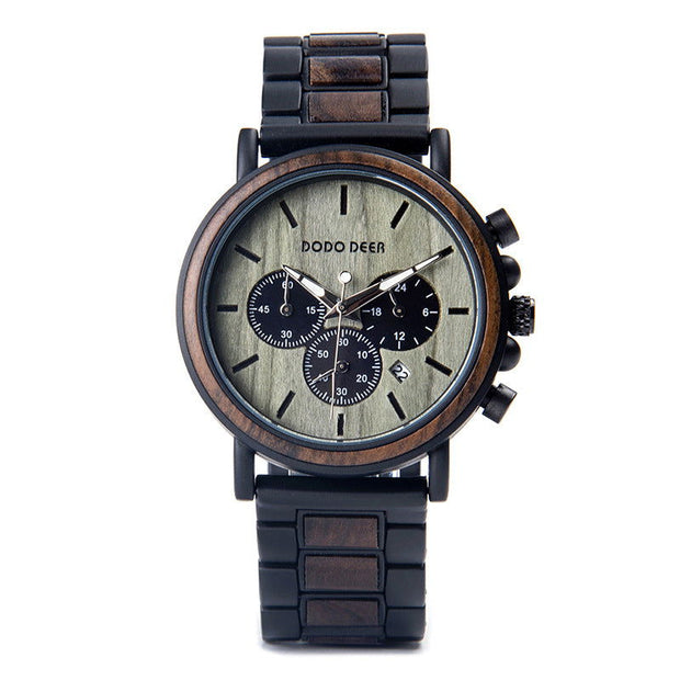 Luxury Wood Stainless Steel Men Watch Stylish Wooden - Jo-Bolt-Store
