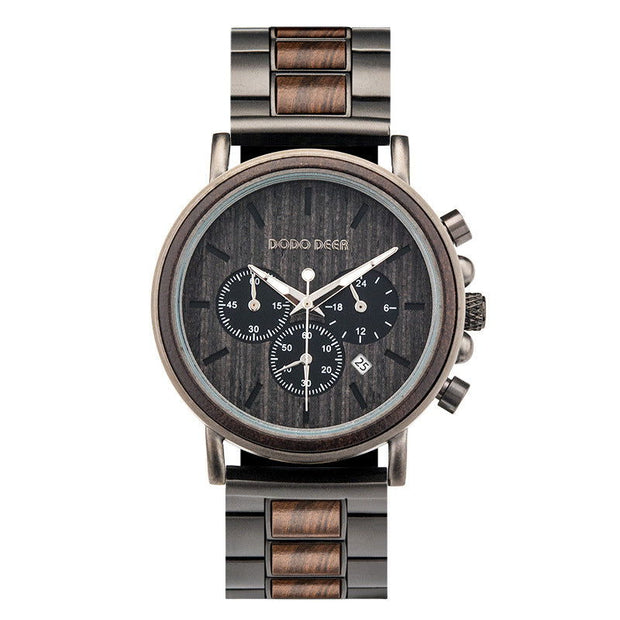 Luxury Wood Stainless Steel Men Watch Stylish Wooden - Jo-Bolt-Store