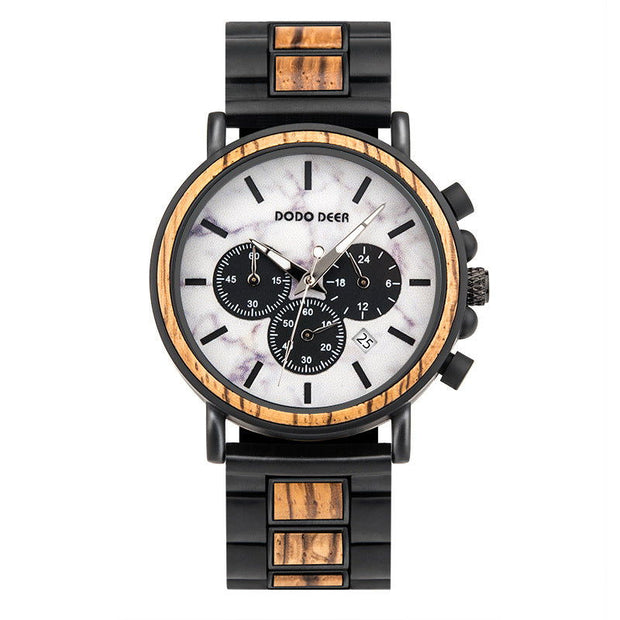 Luxury Wood Stainless Steel Men Watch Stylish Wooden - Jo-Bolt-Store