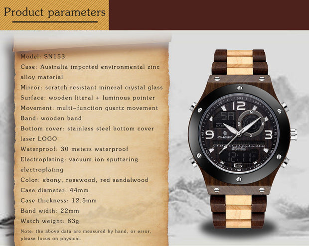 Luxury Wood Watch Handmade Chronograph Man - Jo-Bolt-Store