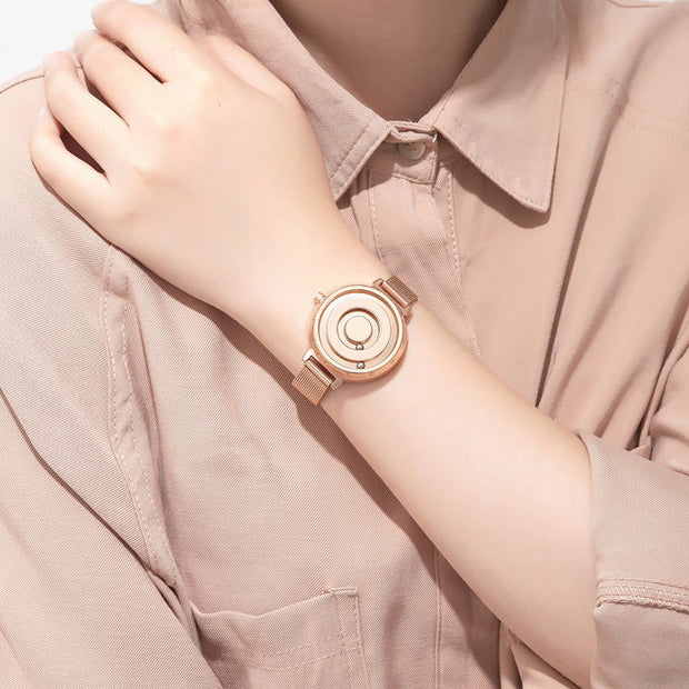 Magnetic gold clock luxury women's watch quartz women's watch - Jo-Bolt-Store