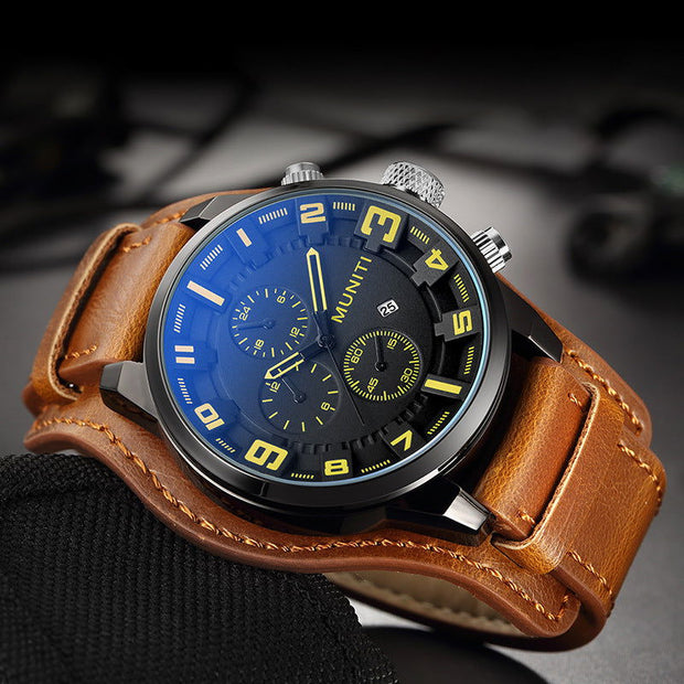 Men's Business Watch Quartz Watch Men's Belt Watch Waterproof Sports Watch - Jo-Bolt-Store