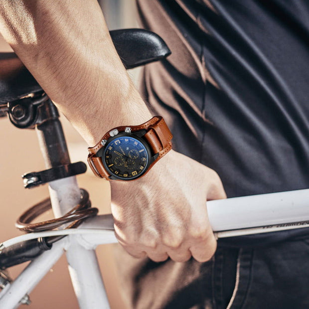 Men's Business Watch Quartz Watch Men's Belt Watch Waterproof Sports Watch - Jo-Bolt-Store