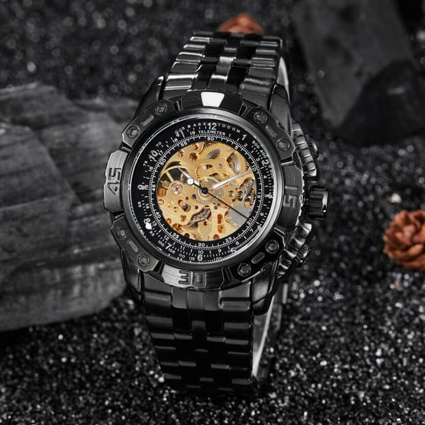 Men's Luxury Automatic Mechanical Watch All-steel Hollow Watch - Jo-Bolt-Store
