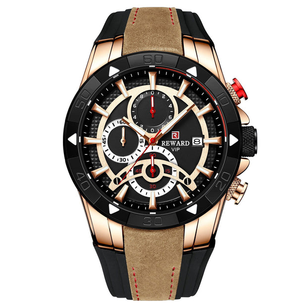 Men's Watch Calendar Watch Tape Quartz Watch Six-pin Watch Business Men's Watch - Jo-Bolt-Store