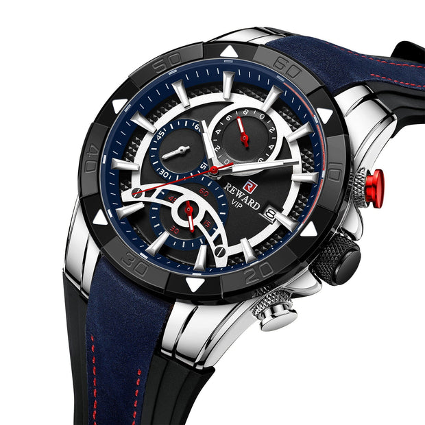 Men's Watch Calendar Watch Tape Quartz Watch Six-pin Watch Business Men's Watch - Jo-Bolt-Store