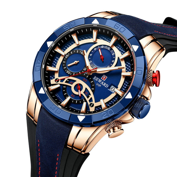 Men's Watch Calendar Watch Tape Quartz Watch Six-pin Watch Business Men's Watch - Jo-Bolt-Store