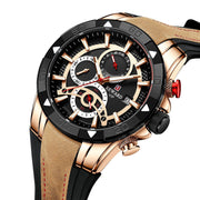 Men's Watch Calendar Watch Tape Quartz Watch Six-pin Watch Business Men's Watch - Jo-Bolt-Store