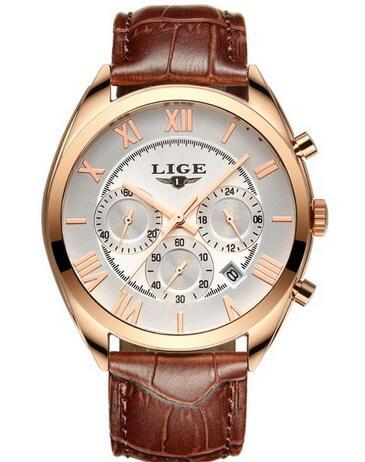 Men's Watch Top Brand Luxury Waterproof Date Quartz Leather Sport Chronogra - Jo-Bolt-Store
