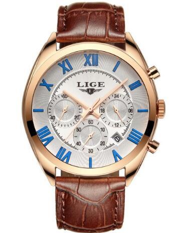Men's Watch Top Brand Luxury Waterproof Date Quartz Leather Sport Chronogra - Jo-Bolt-Store