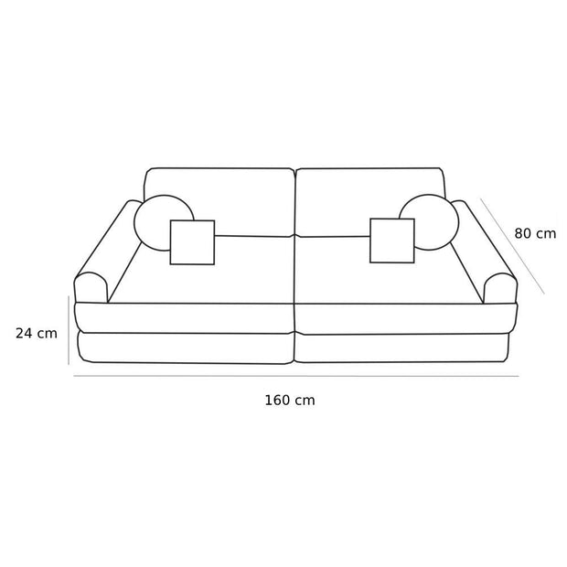 Large Modular Sofa for Kids - Slimcord Corduroy Brown