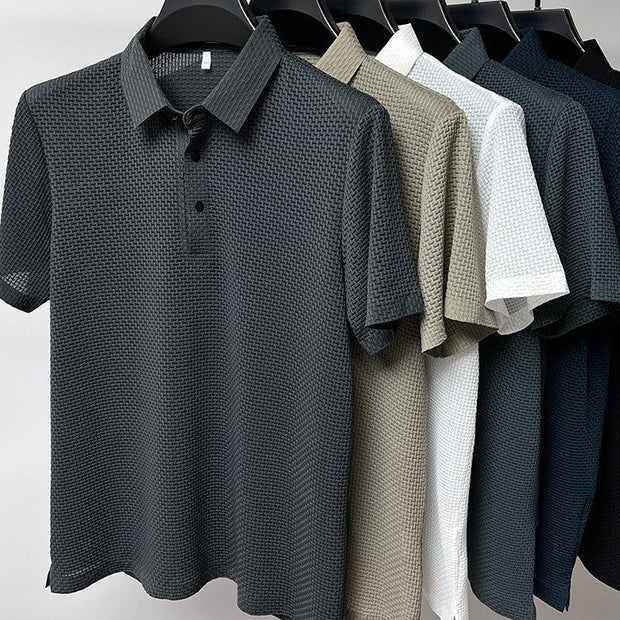 Mesh Ice Silk Short Sleeve T-shirt Mens Clothing - Jo-Bolt-Store