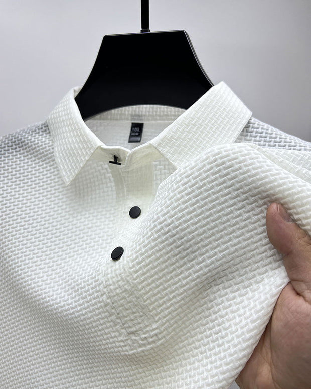 Mesh Ice Silk Short Sleeve T-shirt Mens Clothing - Jo-Bolt-Store