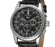 Moon Phase Shanghai Movement Rose Gold Case Brown Leather Strap Men Watch Top Brand Luxury Automatic Self Wind Watch - Jo-Bolt-Store