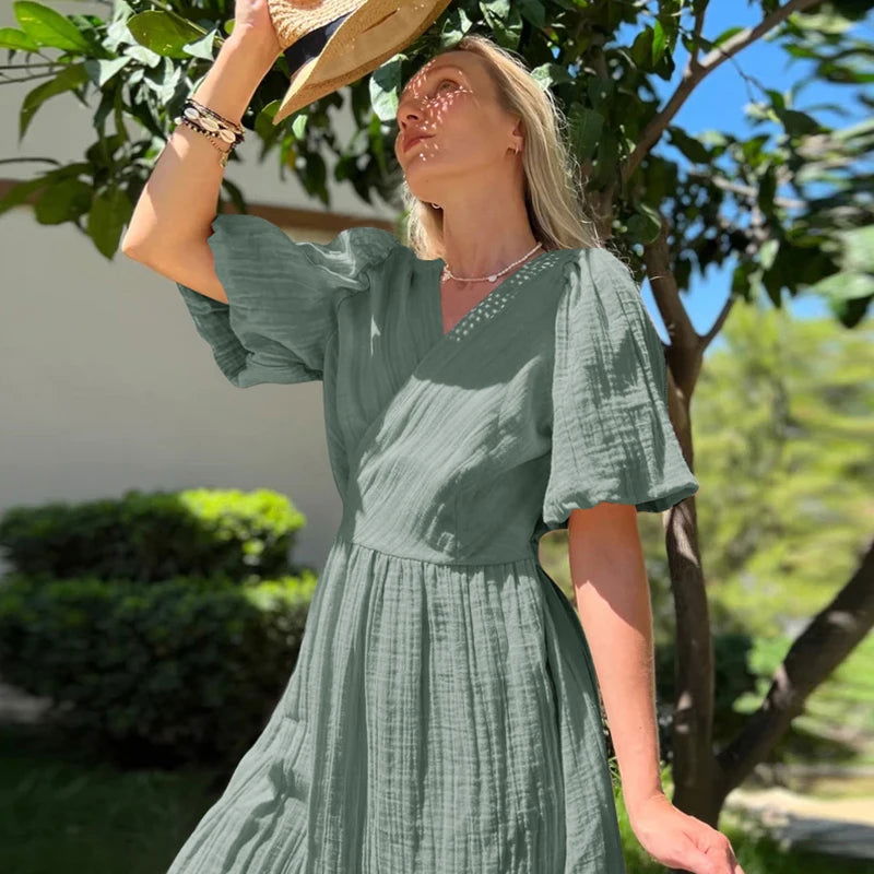 muslin beach dress Wendy Dress (soft teal muslin) INDIE BLUE