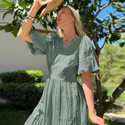Muslin 100% Cotton  Elegant Party Beach Sundress - Jo-Bolt-Store