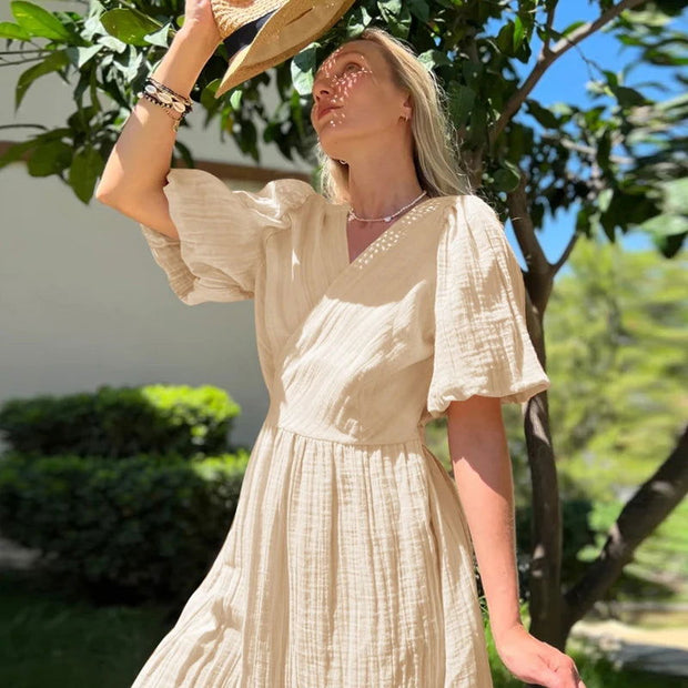 Muslin 100% Cotton  Elegant Party Beach Sundress - Jo-Bolt-Store