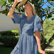 Muslin 100% Cotton  Elegant Party Beach Sundress - Jo-Bolt-Store
