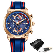 New Creative Design Blue Watches Men Luxury Quartz Wristwatch Stainless Steel Chronograph Sport Men Watch Relogio Masculino - Jo-Bolt-Store