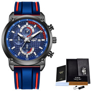 New Creative Design Blue Watches Men Luxury Quartz Wristwatch Stainless Steel Chronograph Sport Men Watch Relogio Masculino - Jo-Bolt-Store