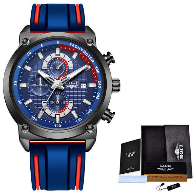 New Creative Design Blue Watches Men Luxury Quartz Wristwatch Stainless Steel Chronograph Sport Men Watch Relogio Masculino - Jo-Bolt-Store