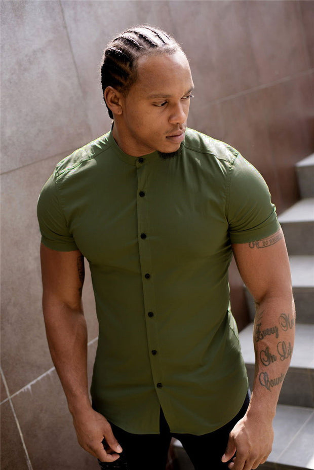 New Summer Shirt  Fitness Clothing Cotton Tops Short Sleeve Sports Shirts Brand Mens Short Cool Casual Fashion Breathable Shirt - Jo-Bolt-Store
