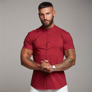 New Summer Shirt  Fitness Clothing Cotton Tops Short Sleeve Sports Shirts Brand Mens Short Cool Casual Fashion Breathable Shirt - Jo-Bolt-Store