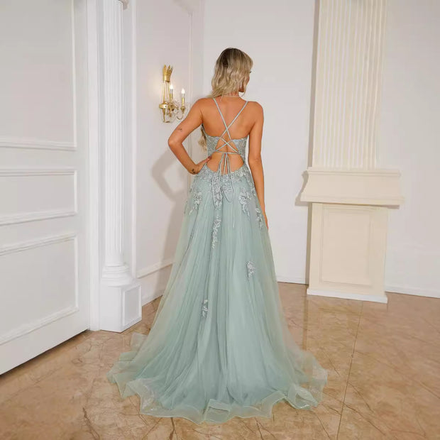 The Lace Up Maxi Gown