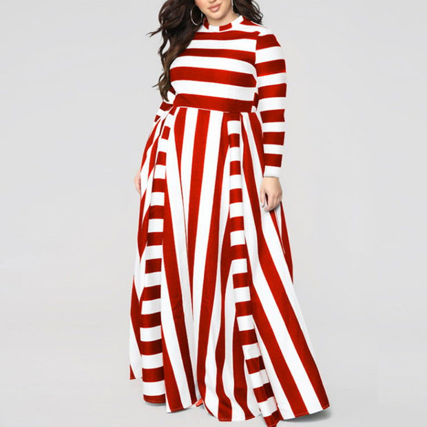 Plus Size Striped Woman's Dress - Jo-Bolt-Store