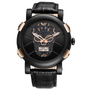 SKONE Pirate Skeleton Skull Quartz Men Watches Luxury Waterproof Leather Men Sports Watch - Jo-Bolt-Store