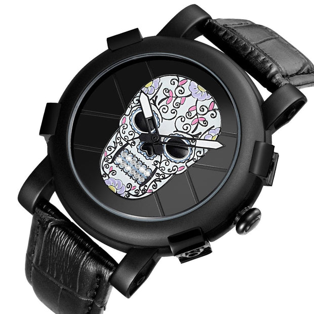 SKONE Pirate Skeleton Skull Quartz Men Watches Luxury Waterproof Leather Men Sports Watch - Jo-Bolt-Store