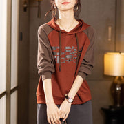 Splicing Pullover Hooded Sweater For Women - Jo-Bolt-Store